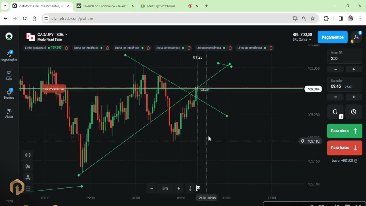 Operando M5 porém tomando decisão e analisando alvo em M1